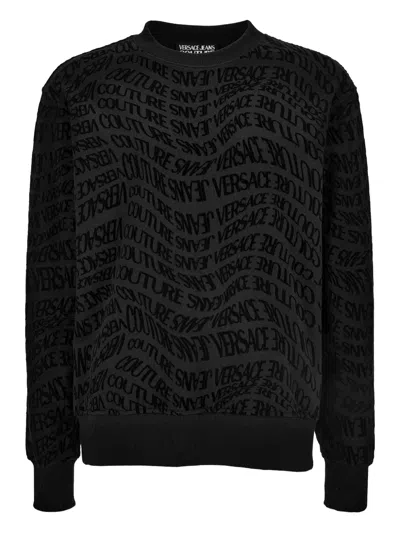 Versace Jeans Couture Logo-print Sweatshirt In Black