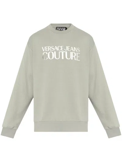 Versace Jeans Couture Logo-print Sweatshirt In Green