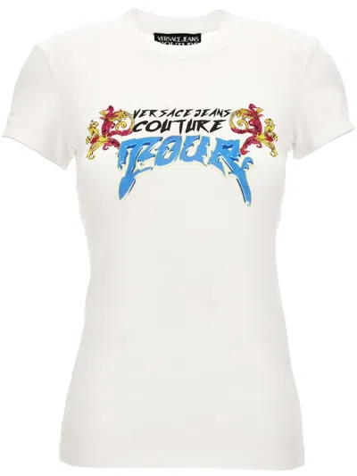 Versace Jeans Couture Logo-print T-shirt In White