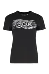 Versace Jeans Couture Zebra Pattern Crew Neck T-shirt In Black