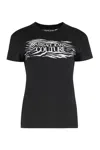 Versace Jeans Couture Zebra Pattern Crew Neck T-shirt In Black