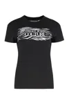 Versace Jeans Couture Zebra Pattern Crew Neck T-shirt In Black