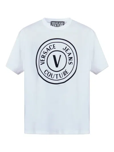 Versace Jeans Couture Logo-print T-shirt In Blue