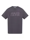 Versace Jeans Couture T-shirt With Printed Logo In Purple