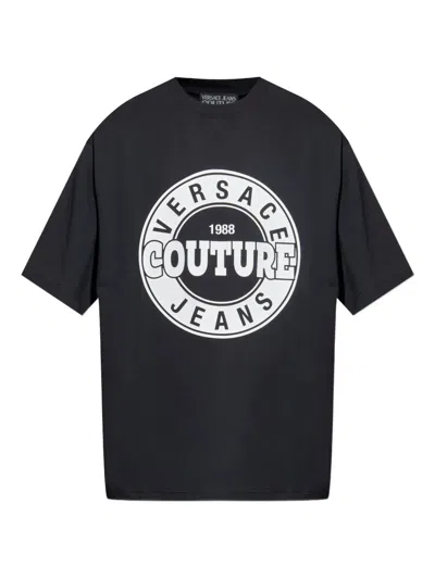 Versace Jeans Couture Logo-print T-shirt In Black