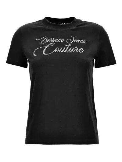 Versace Jeans Couture Logo-print T-shirt In Black