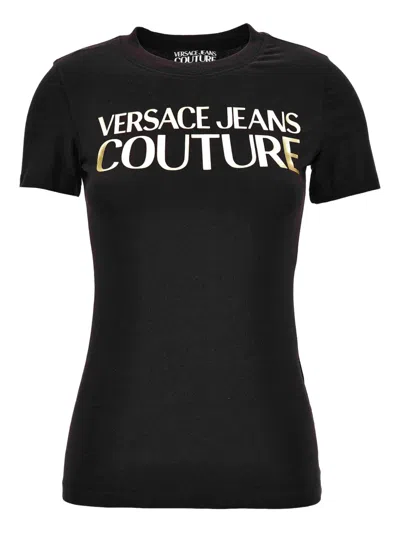 Versace Jeans Couture Logo-print T-shirt In Blue