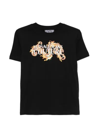 Versace Jeans Couture Logo-print T-shirt In Black