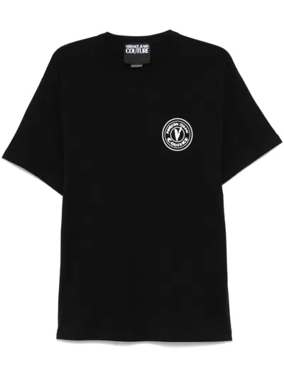 Versace Jeans Couture Logo-print T-shirt In Black