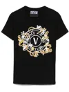 Versace Jeans Couture Graphic Print Crew Neck Fitted T-shirt In Black
