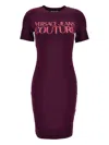 Versace Jeans Couture Logo-print T-shirt Dress In Purple