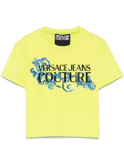 Versace Jeans Couture Logo-print T-shirt In Green