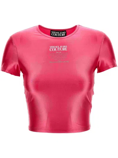 Versace Jeans Couture Logo-print T-shirt In Pink