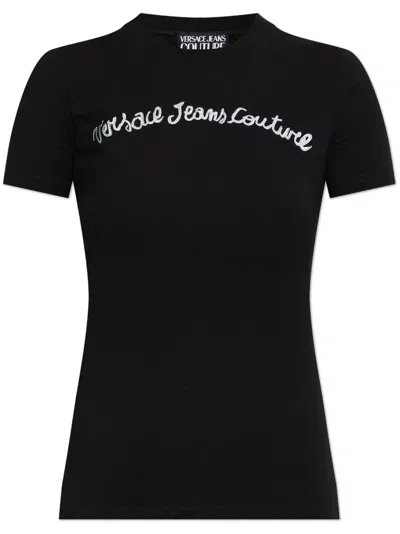 Versace Jeans Couture Logo-print T-shirt In Schwarz