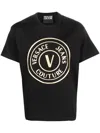 Versace Jeans Couture T-shirt With Printed Logo In Black