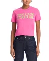 Versace Jeans Couture Logo Print Tee In Pink
