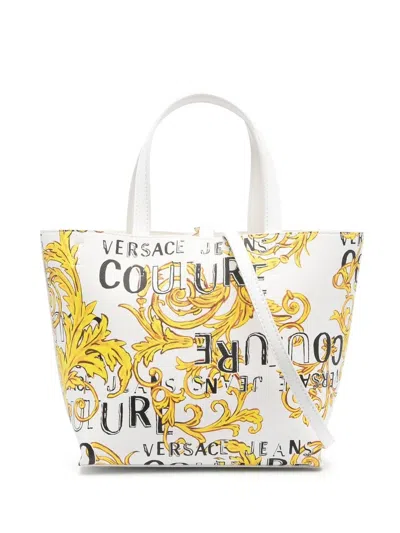 Versace Jeans Couture Logo-print Tote Bag In White