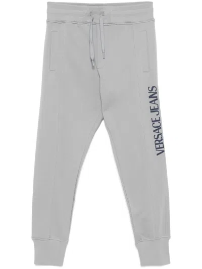 Versace Jeans Couture Logo-print Track Pants In Grey