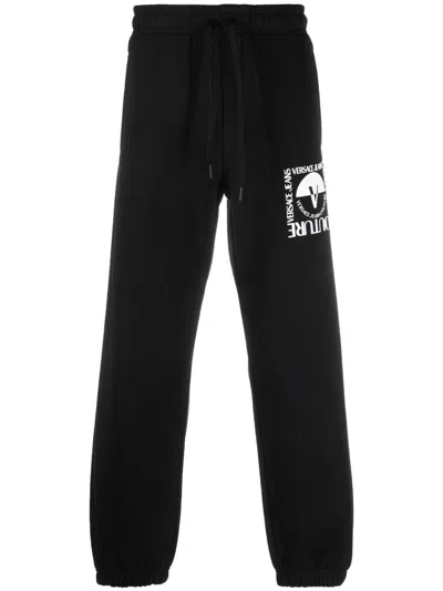 Versace Jeans Couture Logo-print Track Pants In Schwarz