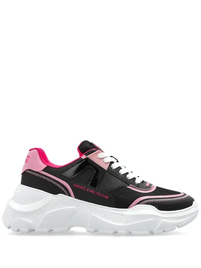 Versace Jeans Couture Logo-print Trainers In Black