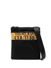 Versace Jeans Couture Logo-print Zip-fastening Shoulder Bag In Black