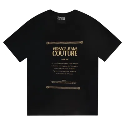 Pre-owned Versace Jeans Couture Logo Printed Cotton T-shirt In Black