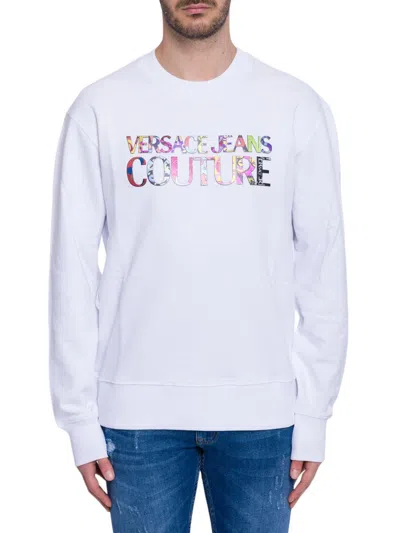 Versace Jeans Couture Logo-printed Crewneck Sweatshirt In White