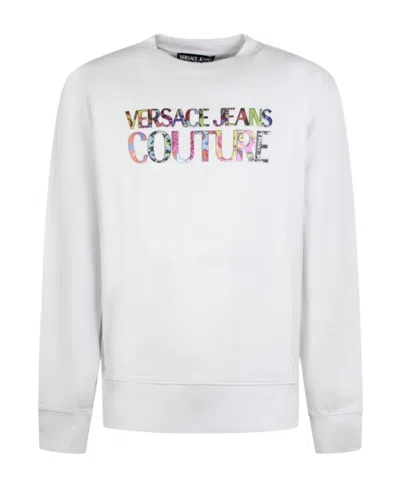 Versace Jeans Couture Logo-printed Crewneck Sweatshirt In White