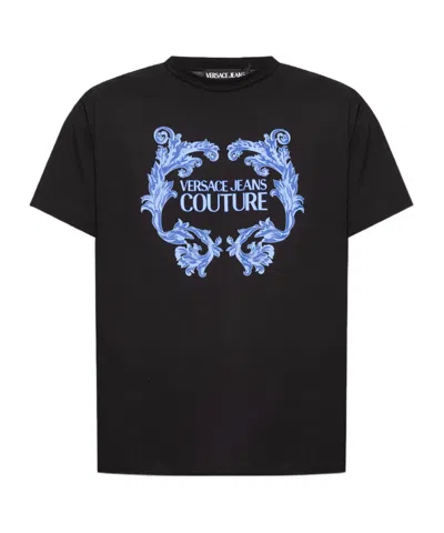 Versace Jeans Couture Logo-printed Crewneck T-shirt In Black