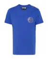Versace Jeans Couture Logo-printed Crewneck T-shirt In Blue