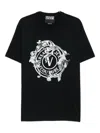 Versace Jeans Couture Logo Printed Crewneck T-shirt In Black