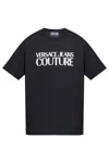 Versace Jeans Couture Logo Printed Crewneck T-shirt In Black