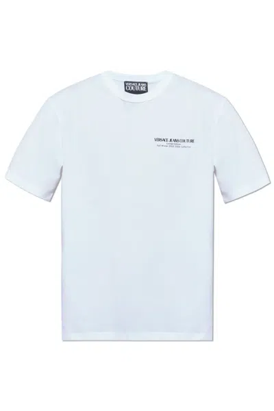 Versace Jeans Couture Logo Printed Crewneck T-shirt In White