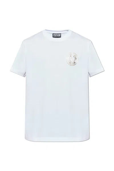 Versace Jeans Couture Logo Printed Crewneck T-shirt In White