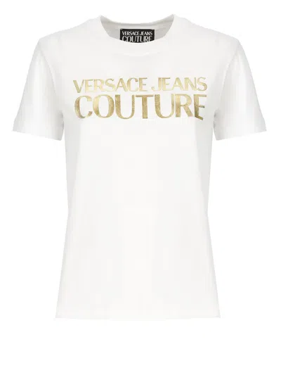 VERSACE JEANS COUTURE LOGO PRINTED CREWNECK T-SHIRT