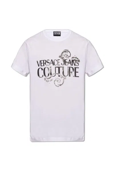 Versace Jeans Couture Logo-printed Crewneck T-shirt In White