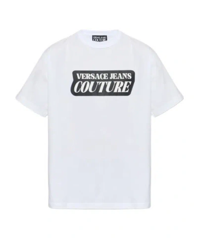 Versace Jeans Couture Logo Printed Crewneck T-shirt In White