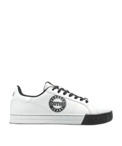 Versace Jeans Couture Logo Printed Lace-up Sneakers In White