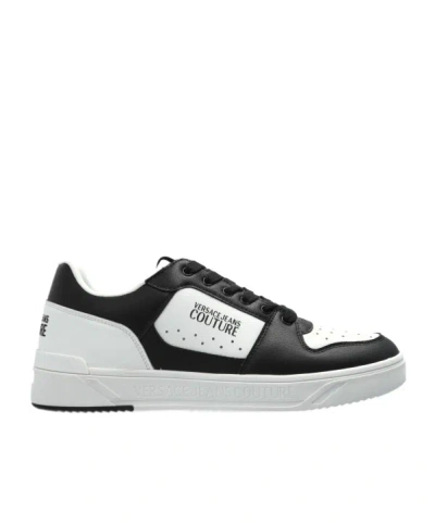Versace Jeans Couture Logo Printed Low-top Sneakers In Black