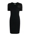 Versace Jeans Couture Logo-printed Short-sleeved Stretched Dress In Black