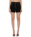 Versace Jeans Couture Denim High-waisted Shorts Contrast Stitching In Black