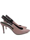 Versace Jeans Couture Pink Scarlett Slingback Mid Heels In Pink