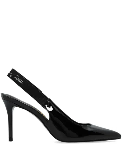 Versace Jeans Couture Logo Slingback Pumps In Schwarz