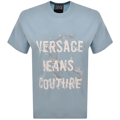 Versace Jeans Couture Logo Splash T Shirt Blue
