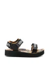 Versace Jeans Couture Logo-strap Sandals In Black