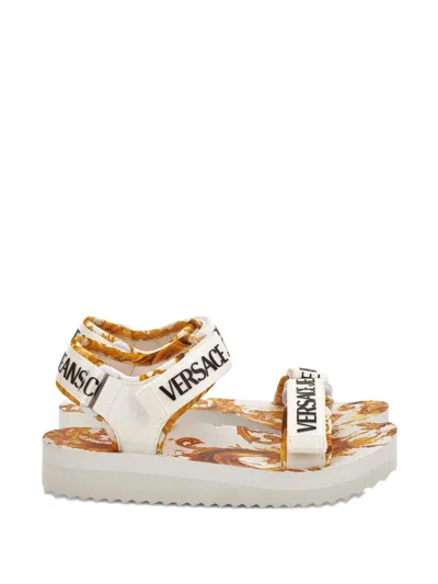 Versace Jeans Couture Logo Strap Sandals In Multi