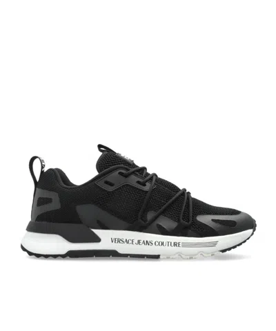 Versace Jeans Couture Logo Strap Sneakers In Black