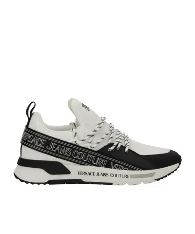 Versace Jeans Couture Logo Strap Sneakers In White
