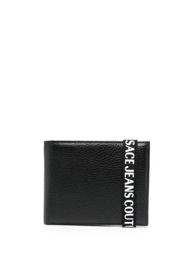 Versace Jeans Couture Logo-strap Wallet In Black