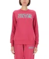 Versace Jeans Couture Logo Crew Neck Sweatshirt In Pink